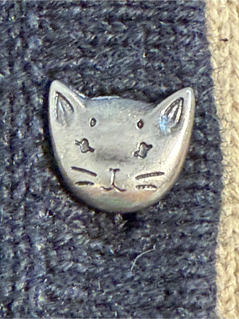 VINTAGE Kitty cat pet lover knit sweater cardigan button front embroidered - Picture 7 of 15